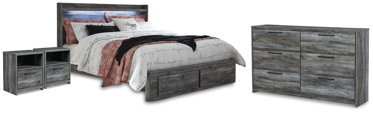 Baystorm King Storage Bed, Dresser and 2 Nightstands