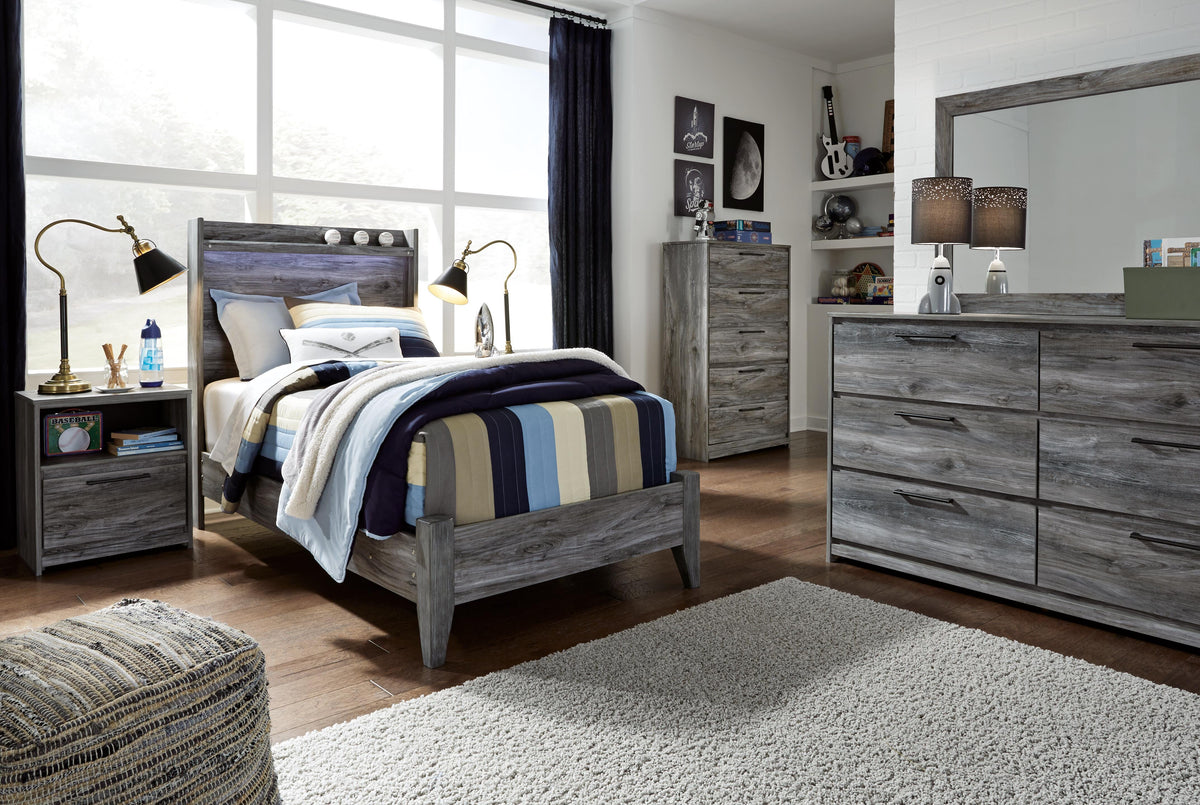 Baystorm Twin Panel Bed and Dresser