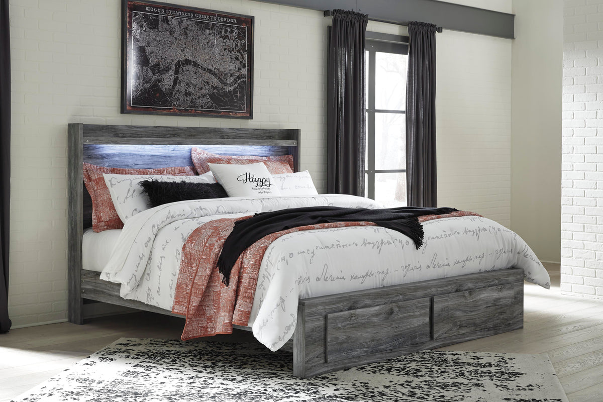 Baystorm King Panel Storage Bed, Dresser, Chest and 2 Nightstands