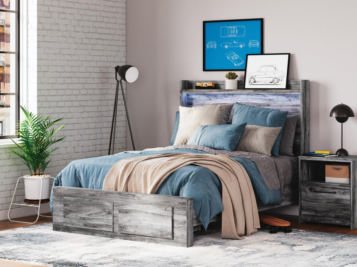Baystorm Full Storage Bed, Dresser, Mirror and Nightstand