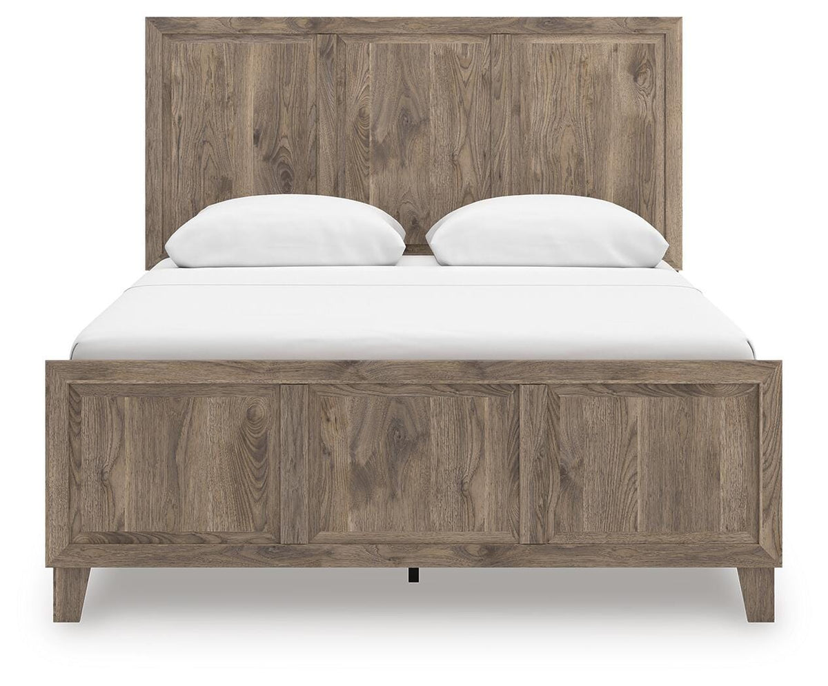 Rusticott Queen Panel Bed, Dresser and Mirror