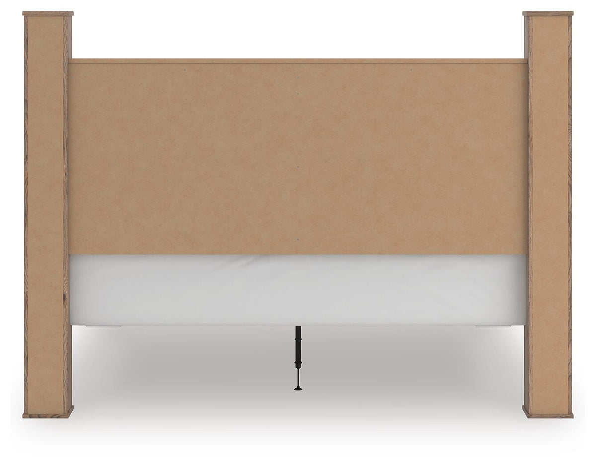 Rusticott King Poster Bed, Dresser and Nightstand
