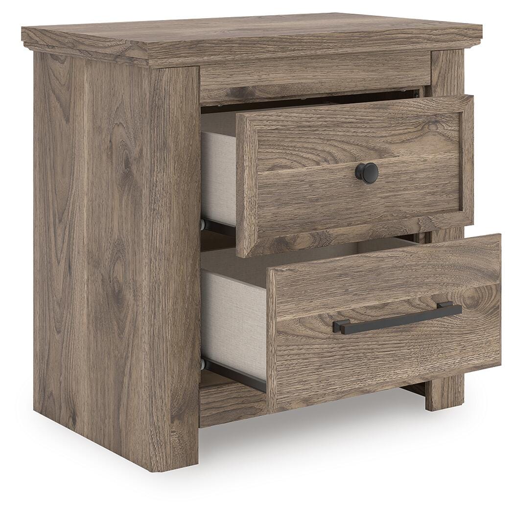 Rusticott King Panel Bed, Dresser, Mirror and Nightstand