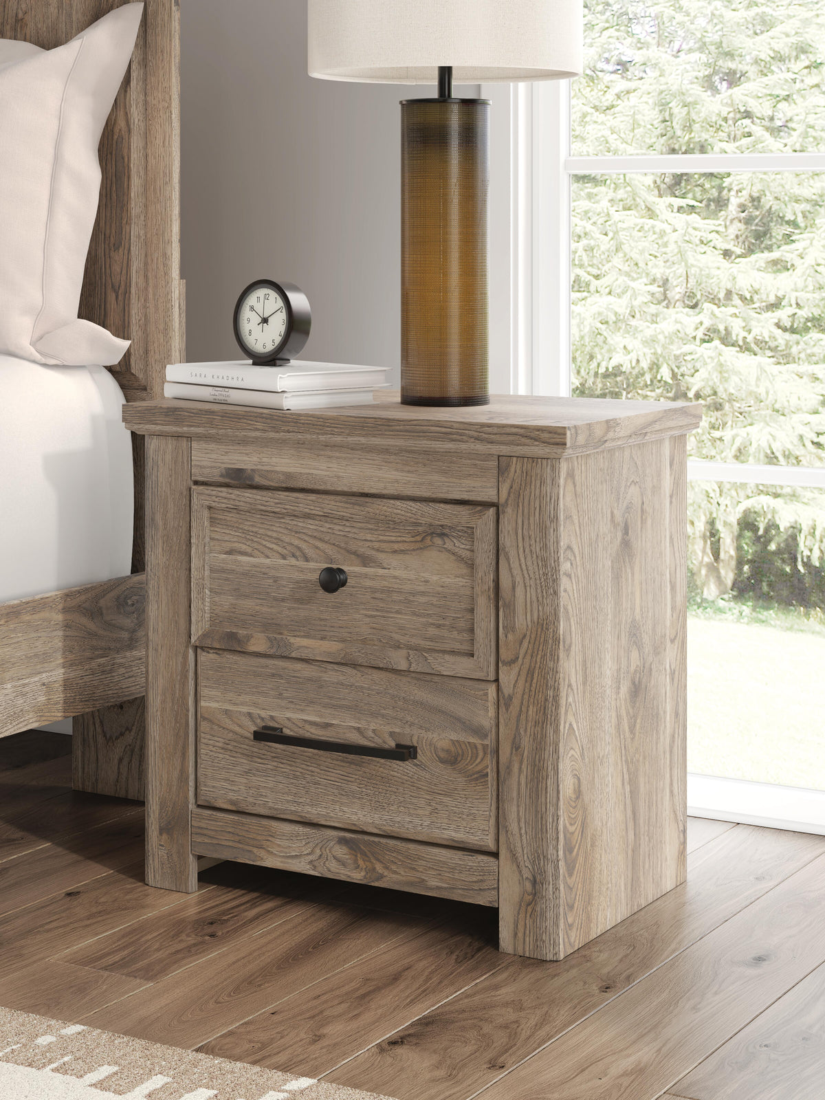Rusticott Queen Poster Bed, Dresser, Mirror and Nightstand
