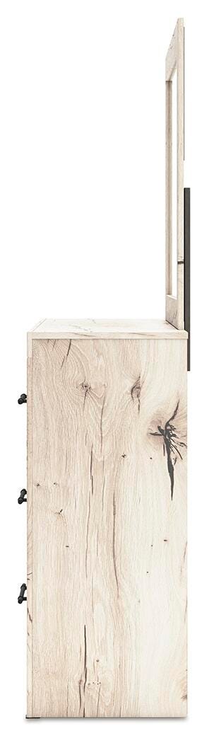Lawroy King Panel Storage Bed, Dresser, Mirror and Nightstand