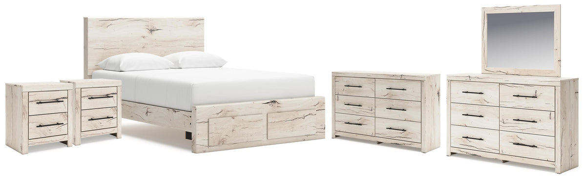 Lawroy Queen Storage Bed, 2 Dressers, Mirror and 2 Nightstands