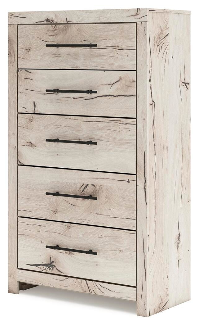 Lawroy King Panel Storage Bed, Dresser, Mirror, Chest and 2 Nightstands