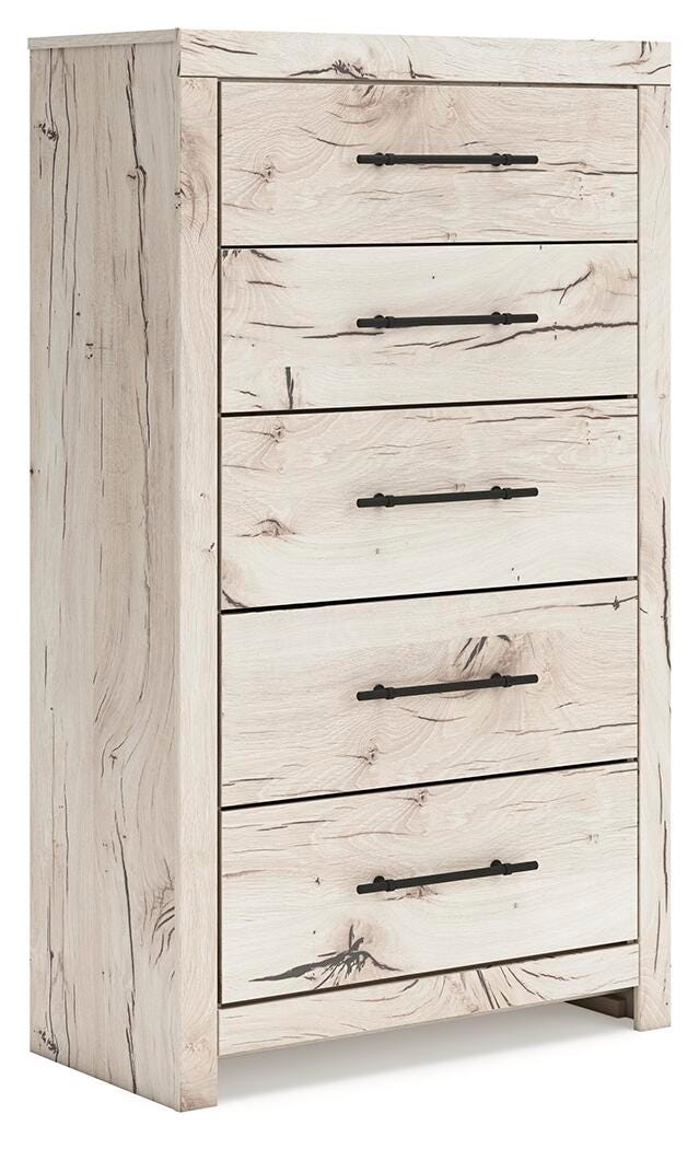 Lawroy King Panel Storage Bed, Dresser, Mirror, Chest and 2 Nightstands