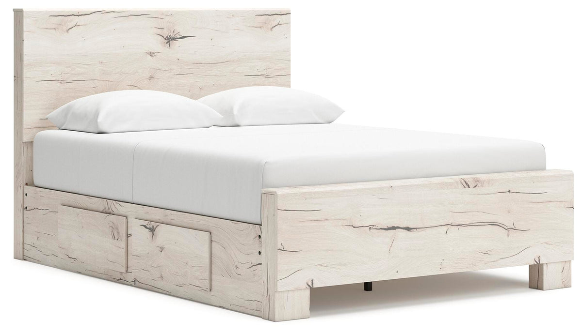Lawroy Queen Panel Bed with Storage, Dresser and Mirror