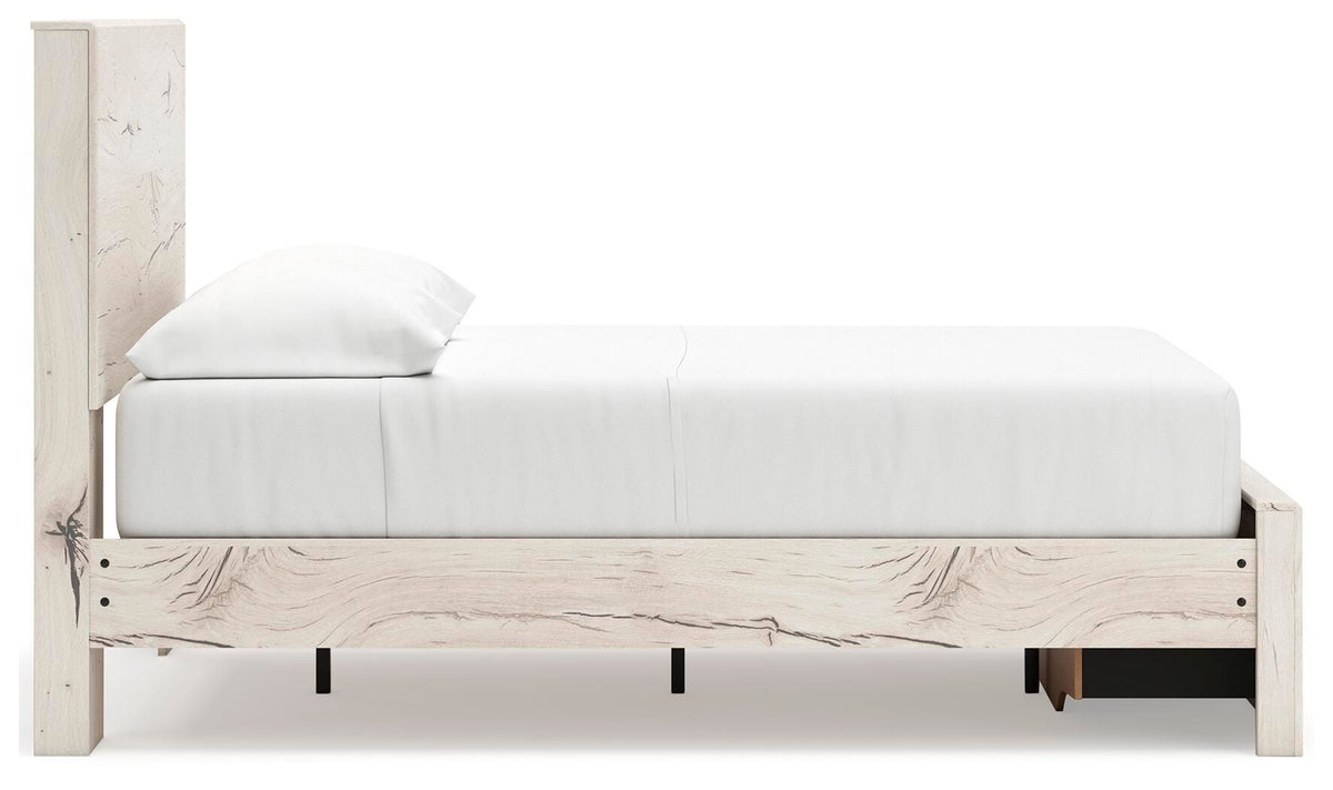 Lawroy Full Panel Storage Bed, Dresser, Mirror and Nightstand