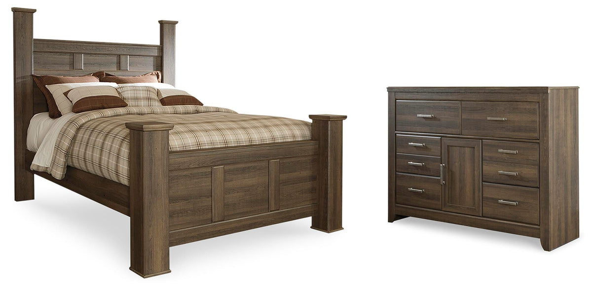 Juararo Queen Poster Bed and Dresser