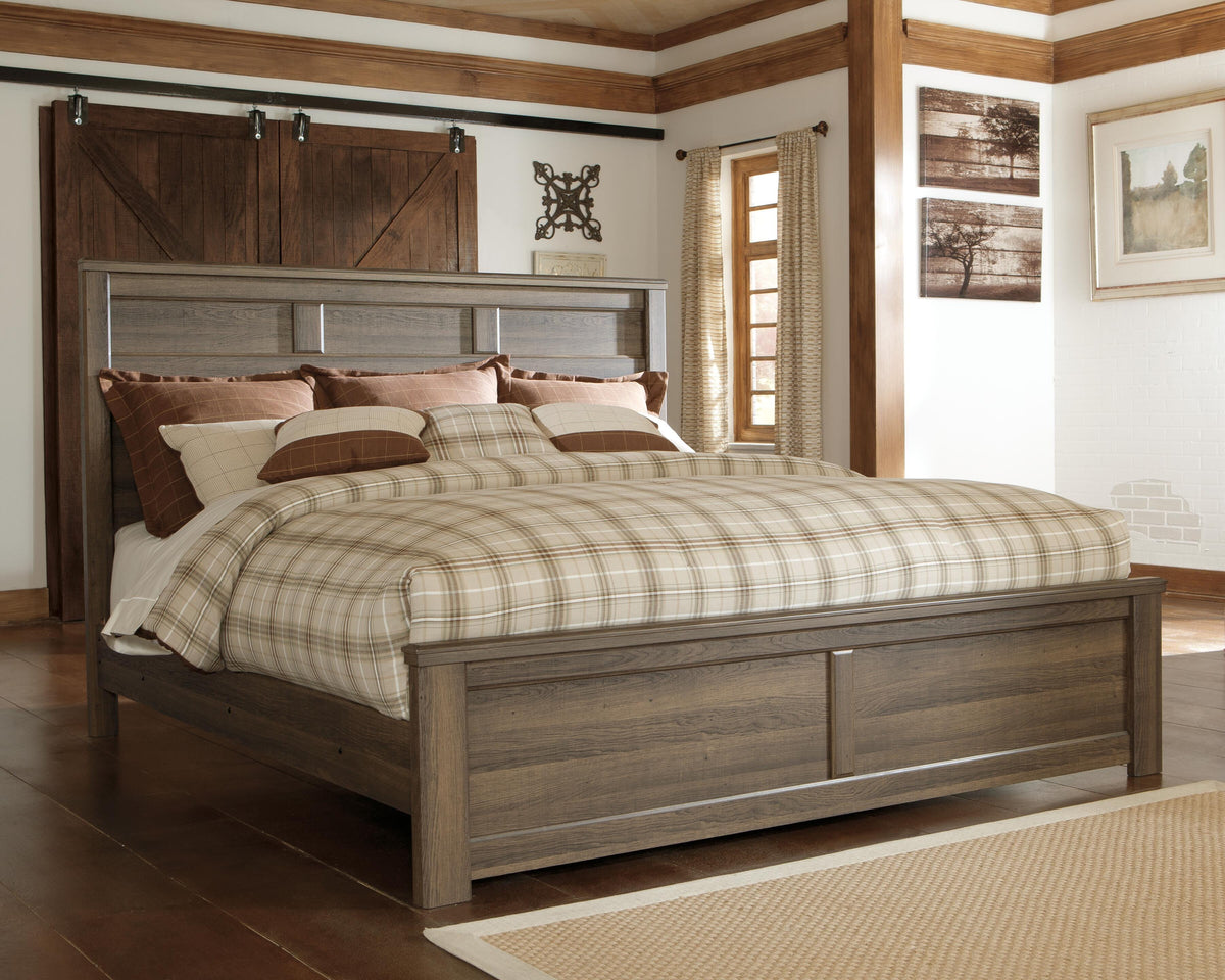 Juararo King Panel Bed, Dresser, Chest and 2 Nightstands