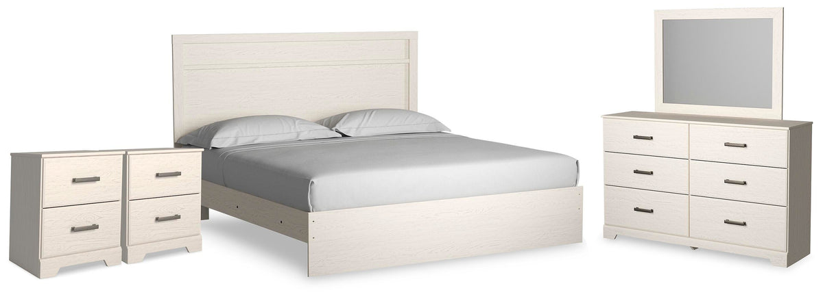 Stelsie King Panel Bed, Dresser, Mirror and Nightstand