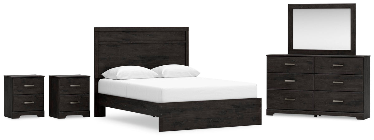 Belachime Queen Panel Bed, Dresser, Mirror and 2 Nightstands