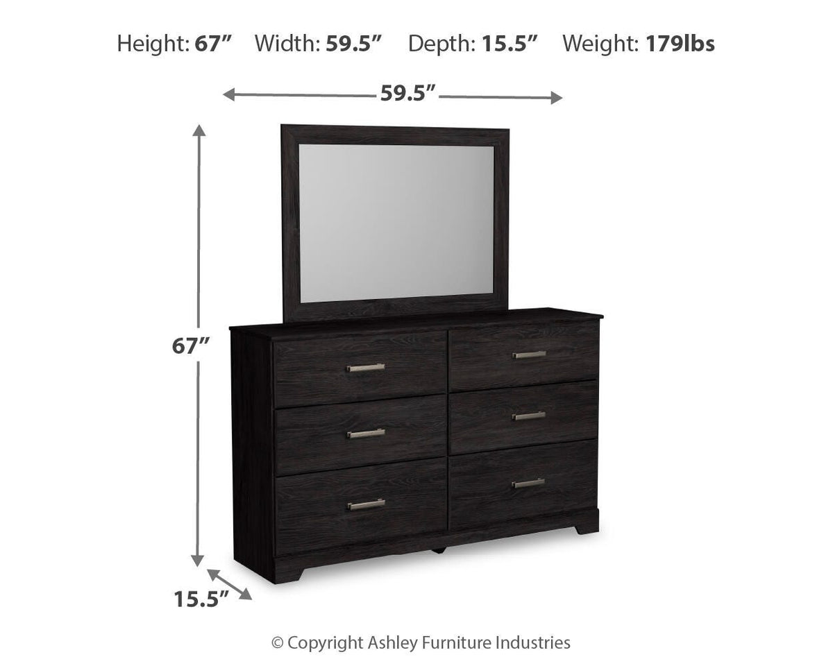 Belachime Full Panel Bed, Dresser, Mirror and Nightstand