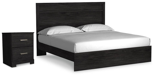 Belachime King Panel Bed and Nightstand