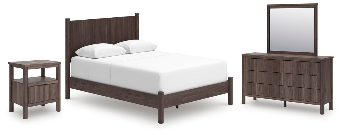 Pamytta Queen Panel Bed, Dresser, Mirror and Nightstand