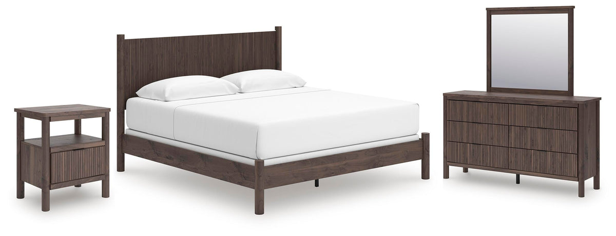 Pamytta King Panel Bed, Dresser, Mirror and Nightstand
