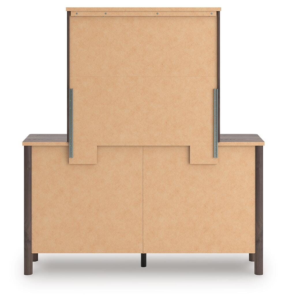 Pamytta Full Upholstered Platform Bed, Dresser and Mirror