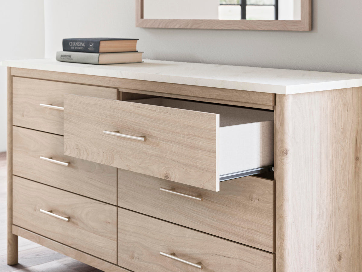 Cadmori Queen Panel Bed, Dresser, Mirror and Nightstand