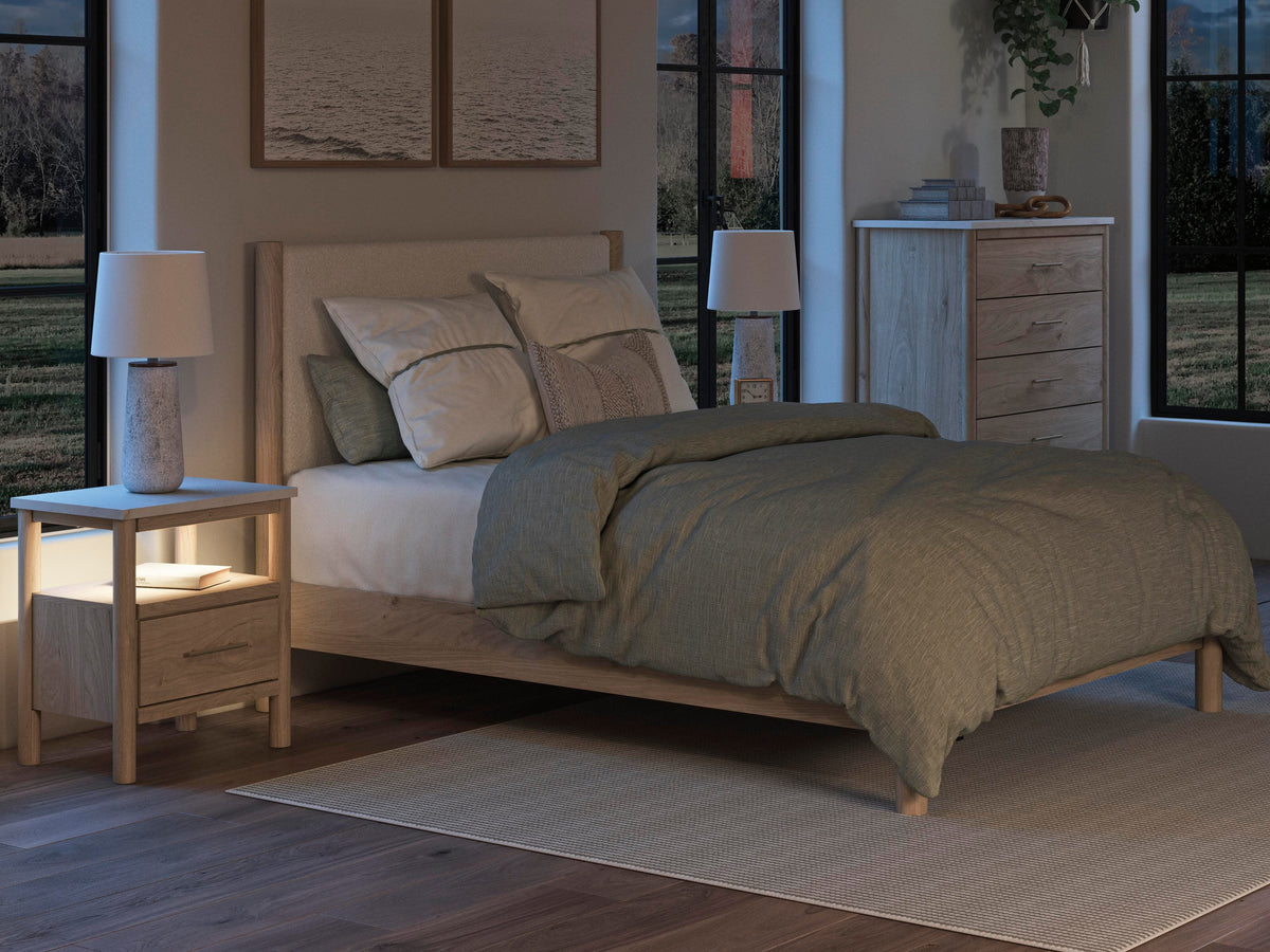 Cadmori Queen Panel Bed, Dresser, Mirror and Nightstand