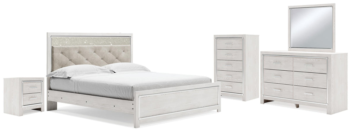 Altyra King Panel Bed, Dresser, Mirror, Chest and Nightstand