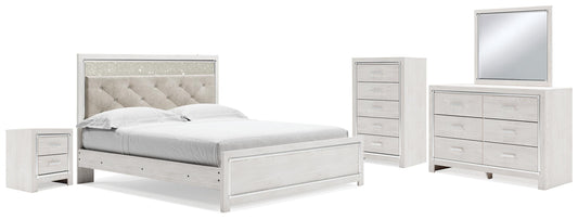 Altyra King Panel Bed, Dresser, Mirror, Chest and Nightstand