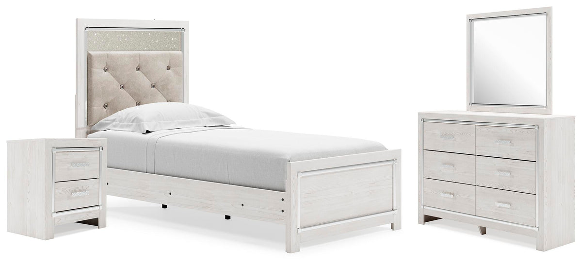 Altyra Twin Panel Bed, Dresser, Mirror and Nightstand