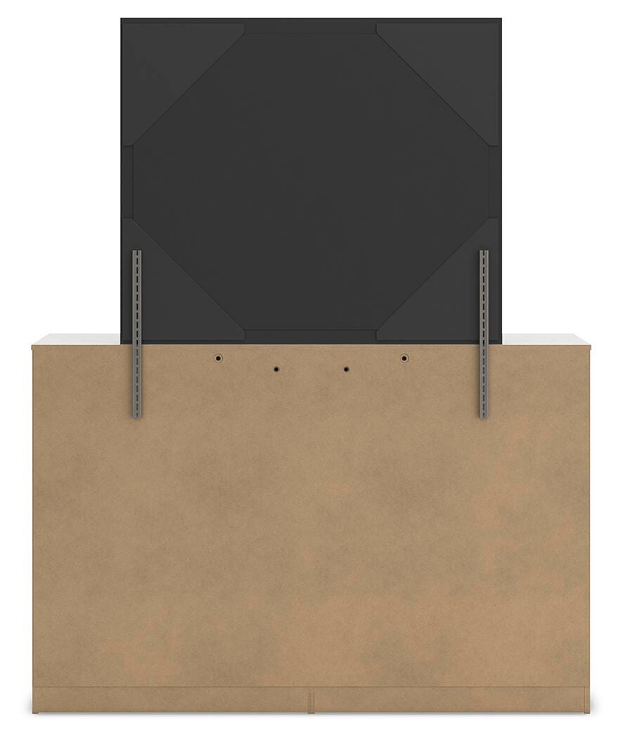 Altyra Queen Upholstered Panel Bed, Dresser and Mirror