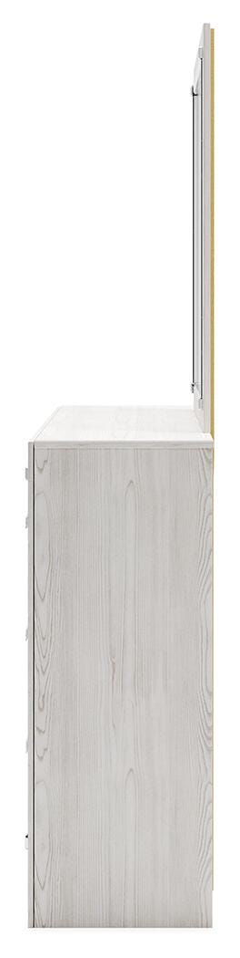 Altyra Queen Upholstered Panel Storage Bed, Dresser and Mirror
