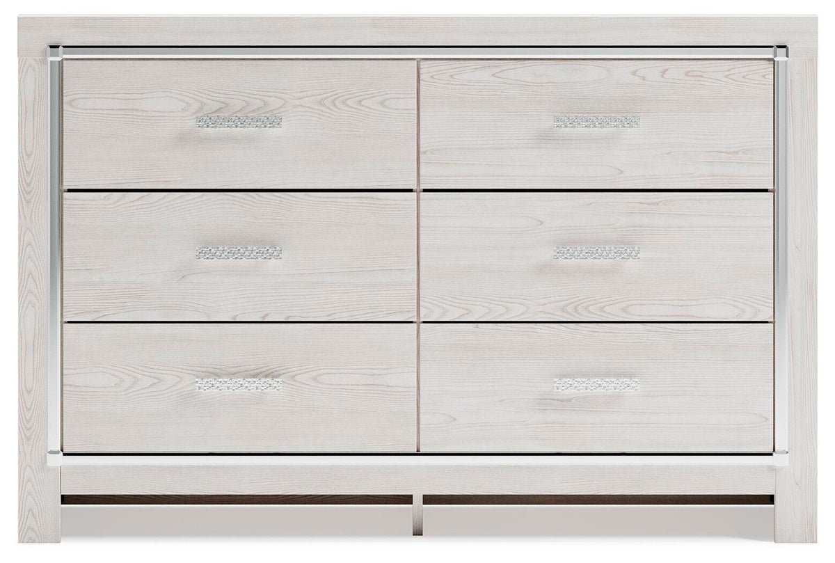 Altyra Full Upholstered Panel Bed, Dresser and Nightstand