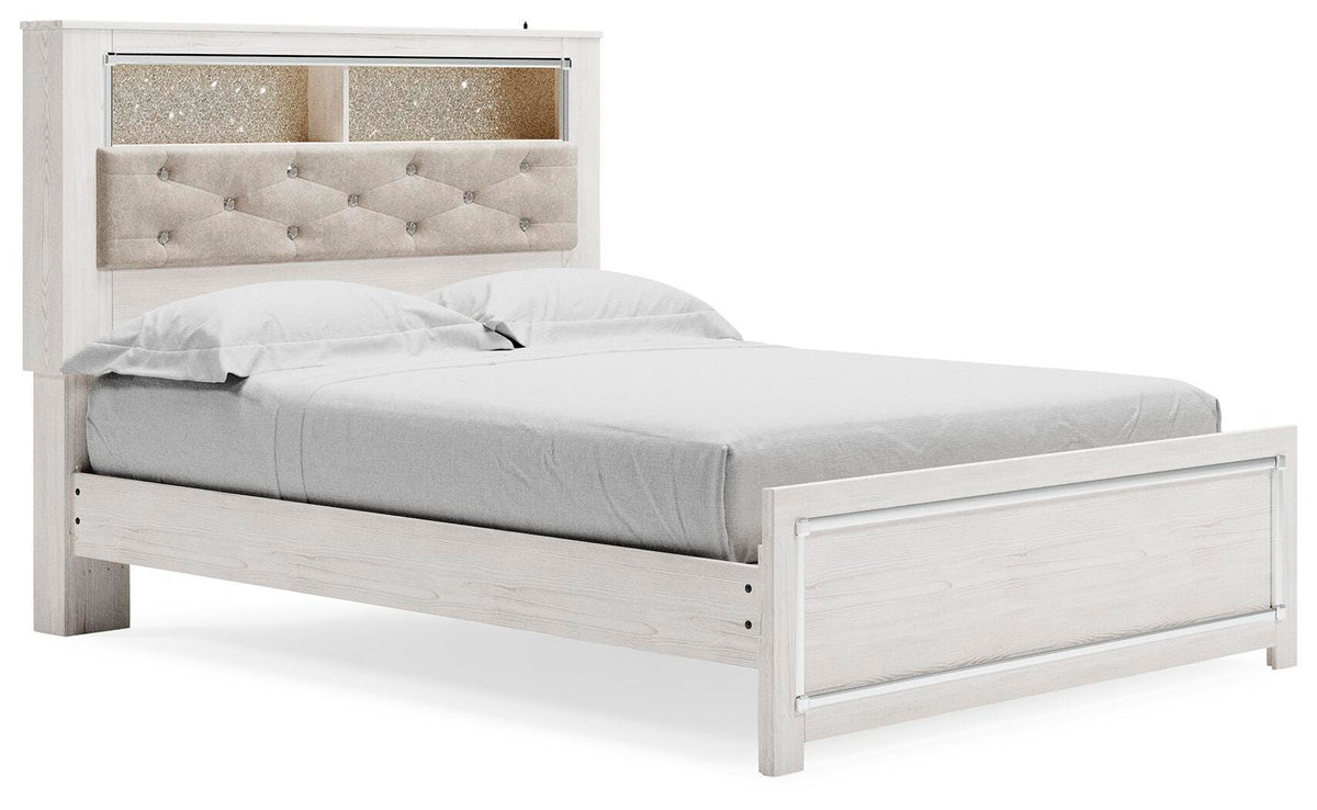 Altyra Queen Upholstered Panel Bed, Dresser and Mirror