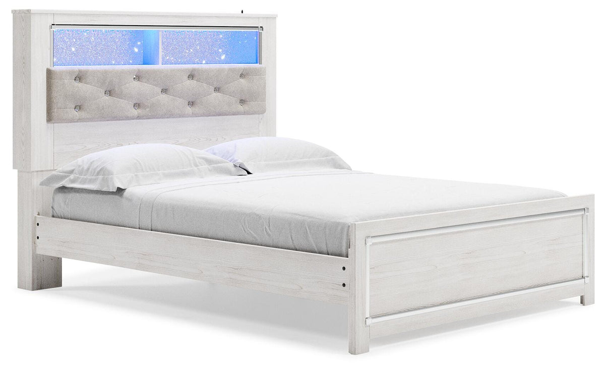Altyra Queen Upholstered Panel Bed, Dresser and Mirror