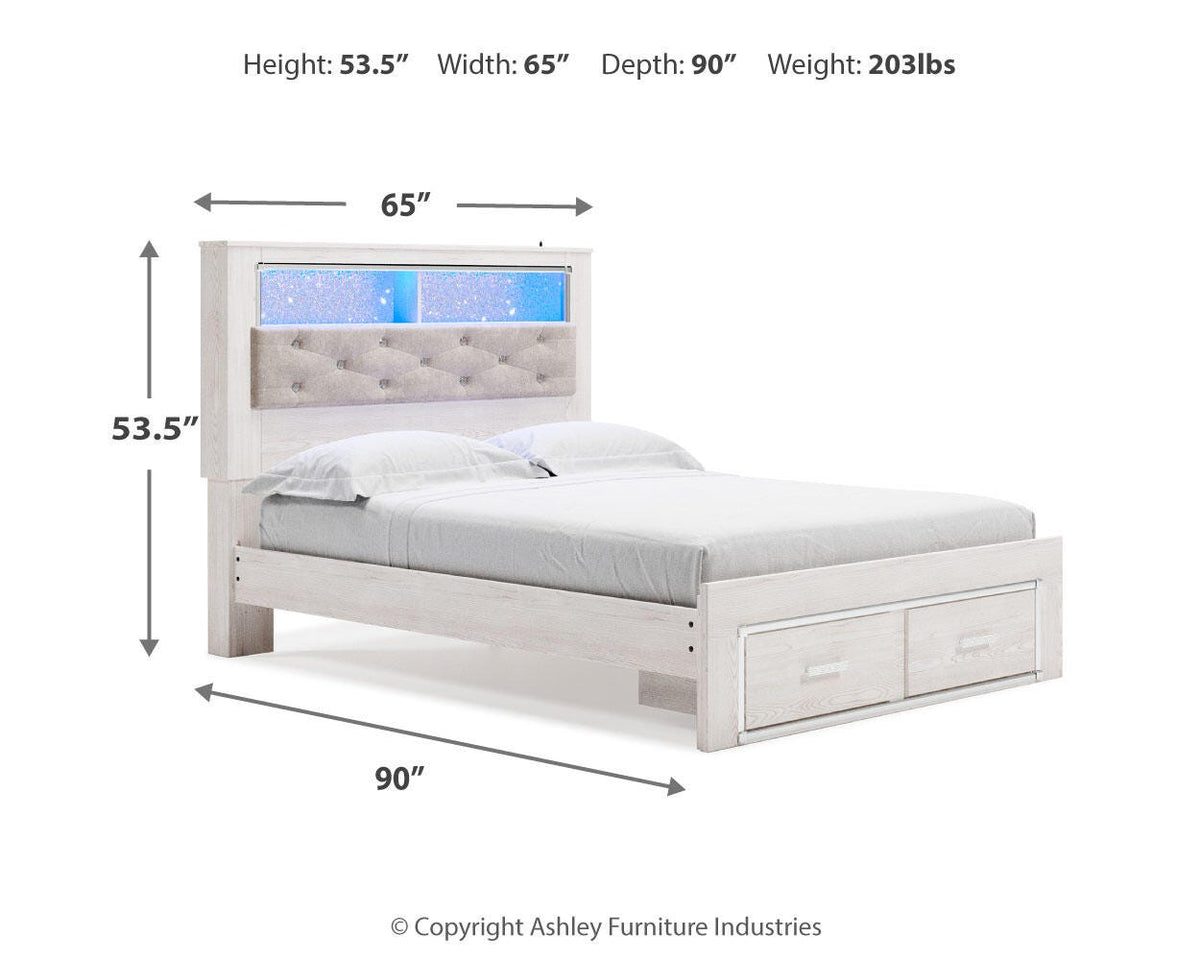 Altyra Queen Panel Storage Bed, Dresser, Mirror and Nightstand