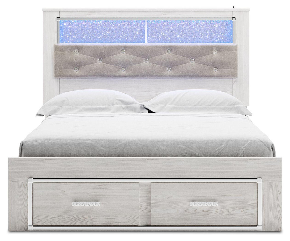 Altyra Queen Bookcase Storage Bed, Dresser and Mirror