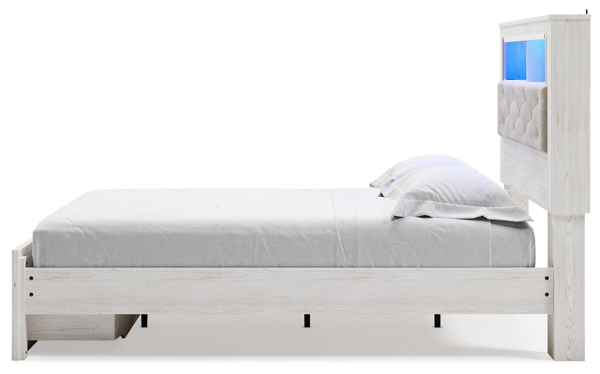 Altyra Queen Bookcase Storage Bed, Dresser and Mirror