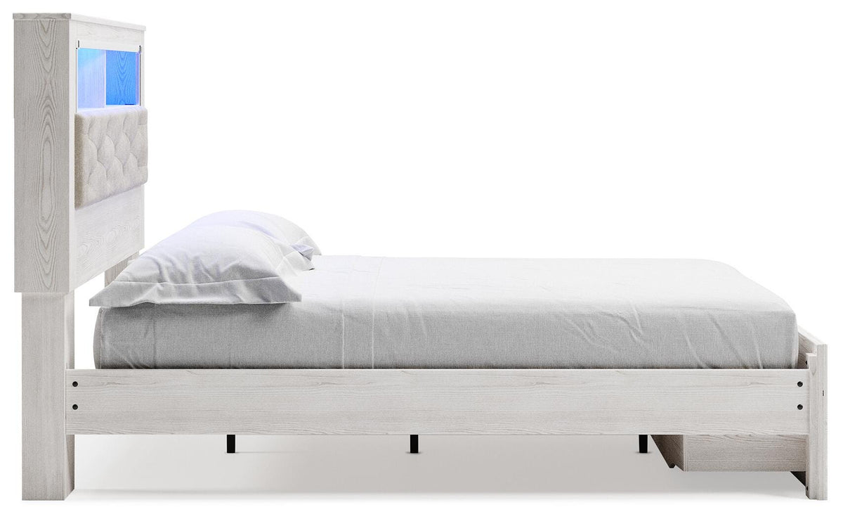 Altyra Queen Bookcase Storage Bed, Dresser and Mirror