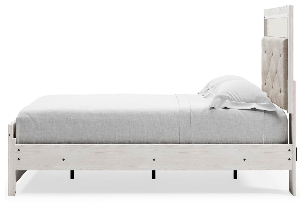Altyra Full Upholstered Panel Bed, Dresser and Nightstand