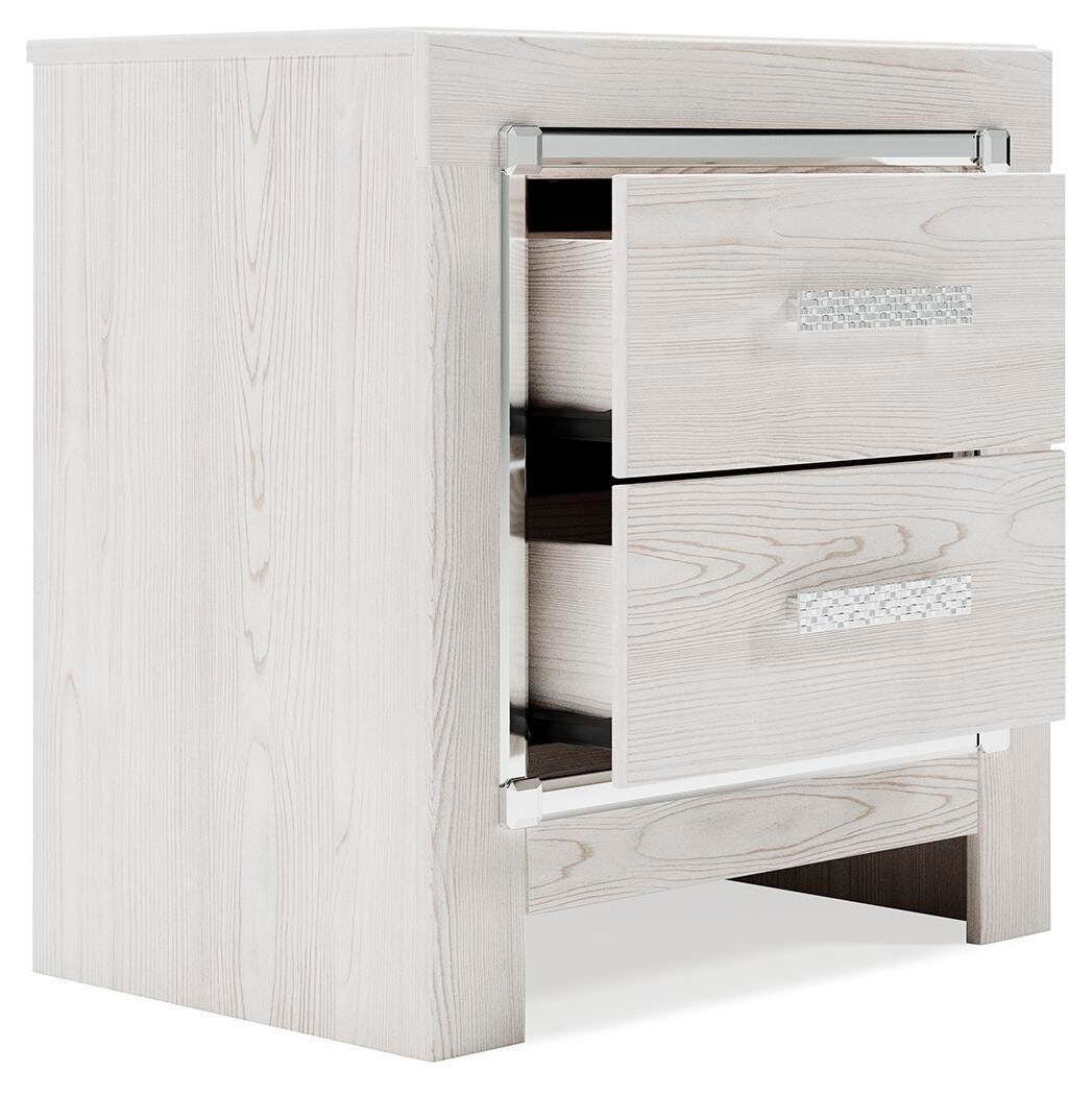Altyra Full Upholstered Panel Bed, Dresser and Nightstand