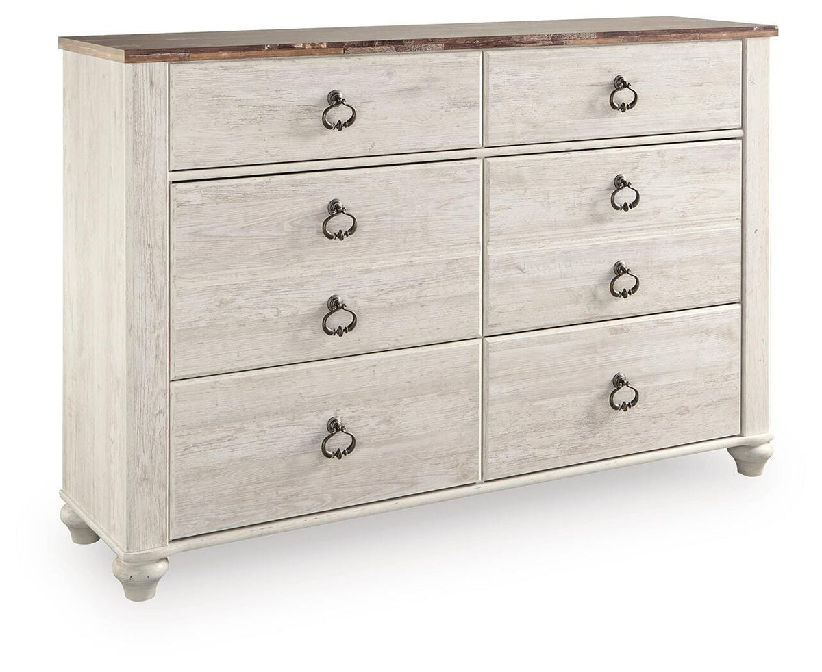 Willowton Queen Sleigh Bed, Dresser and Chest
