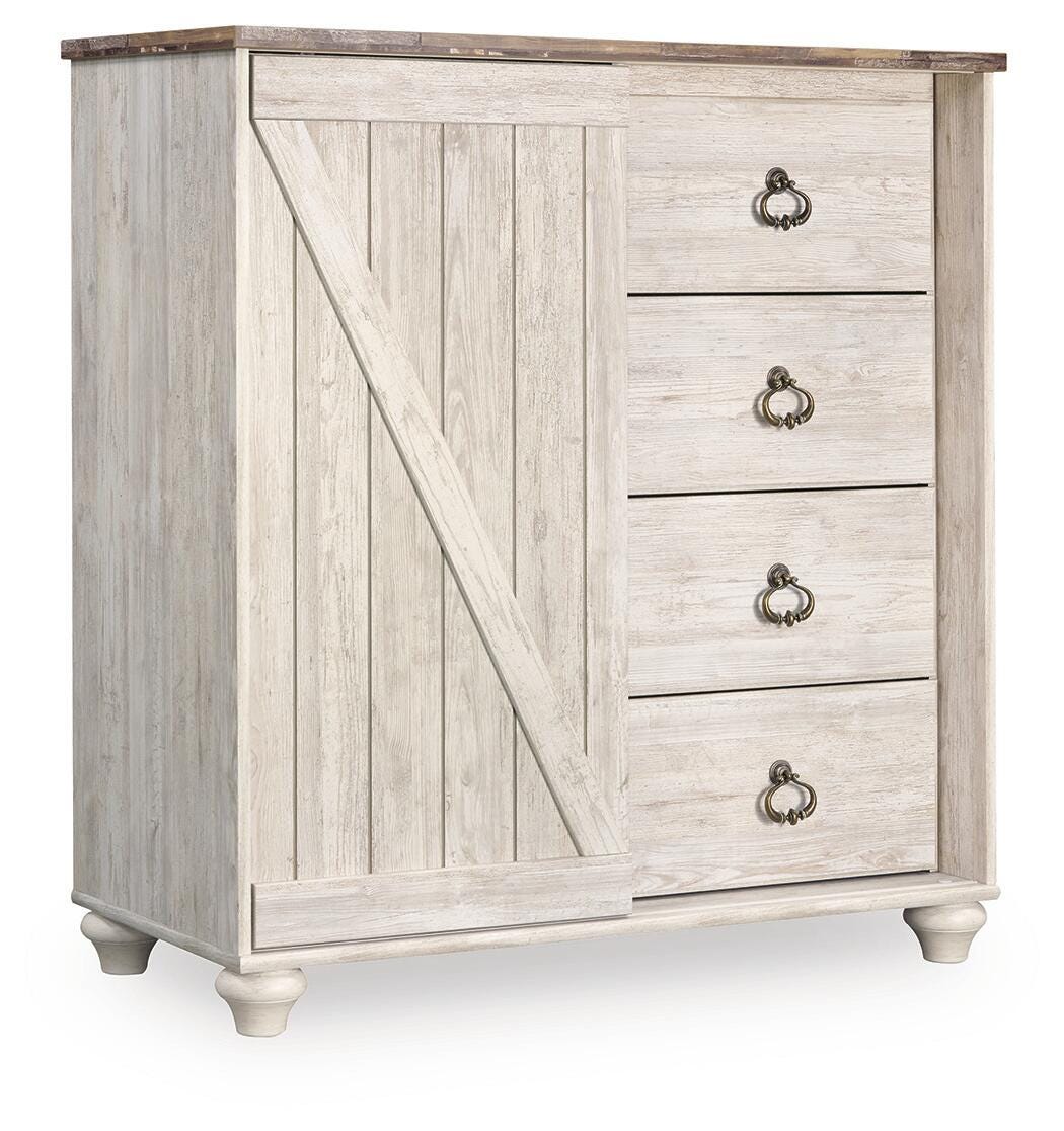 Willowton Queen Sleigh Bed, Dresser and Chest