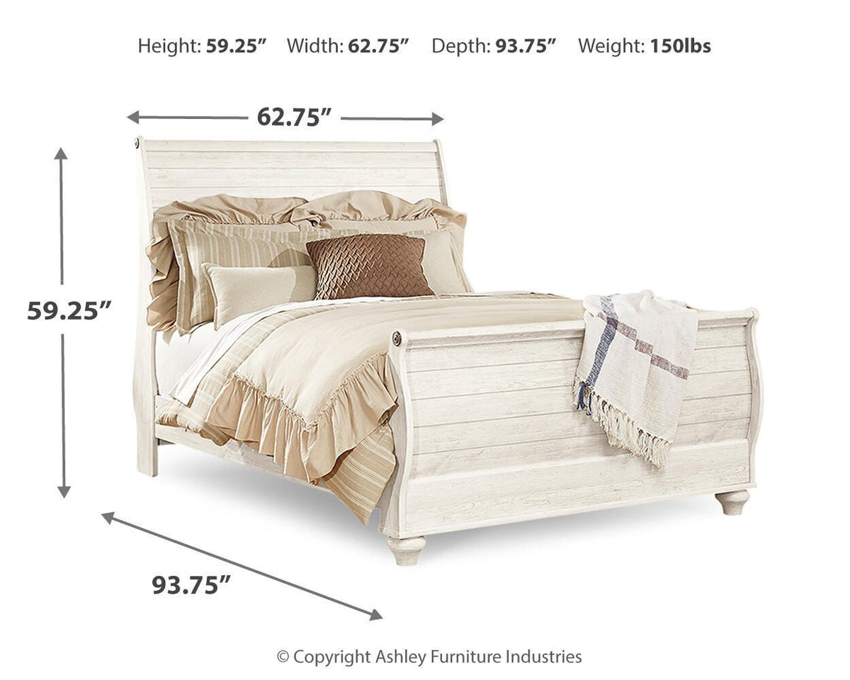 Willowton Queen Bed, Dresser, Mirror and Chest