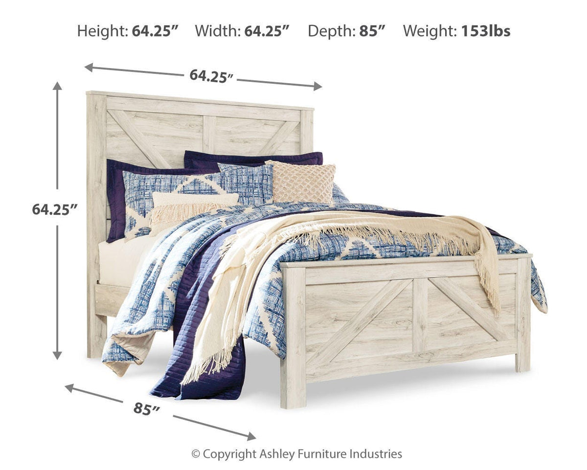 Bellaby Queen Crossbuck Panel Bed, Dresser and Mirror