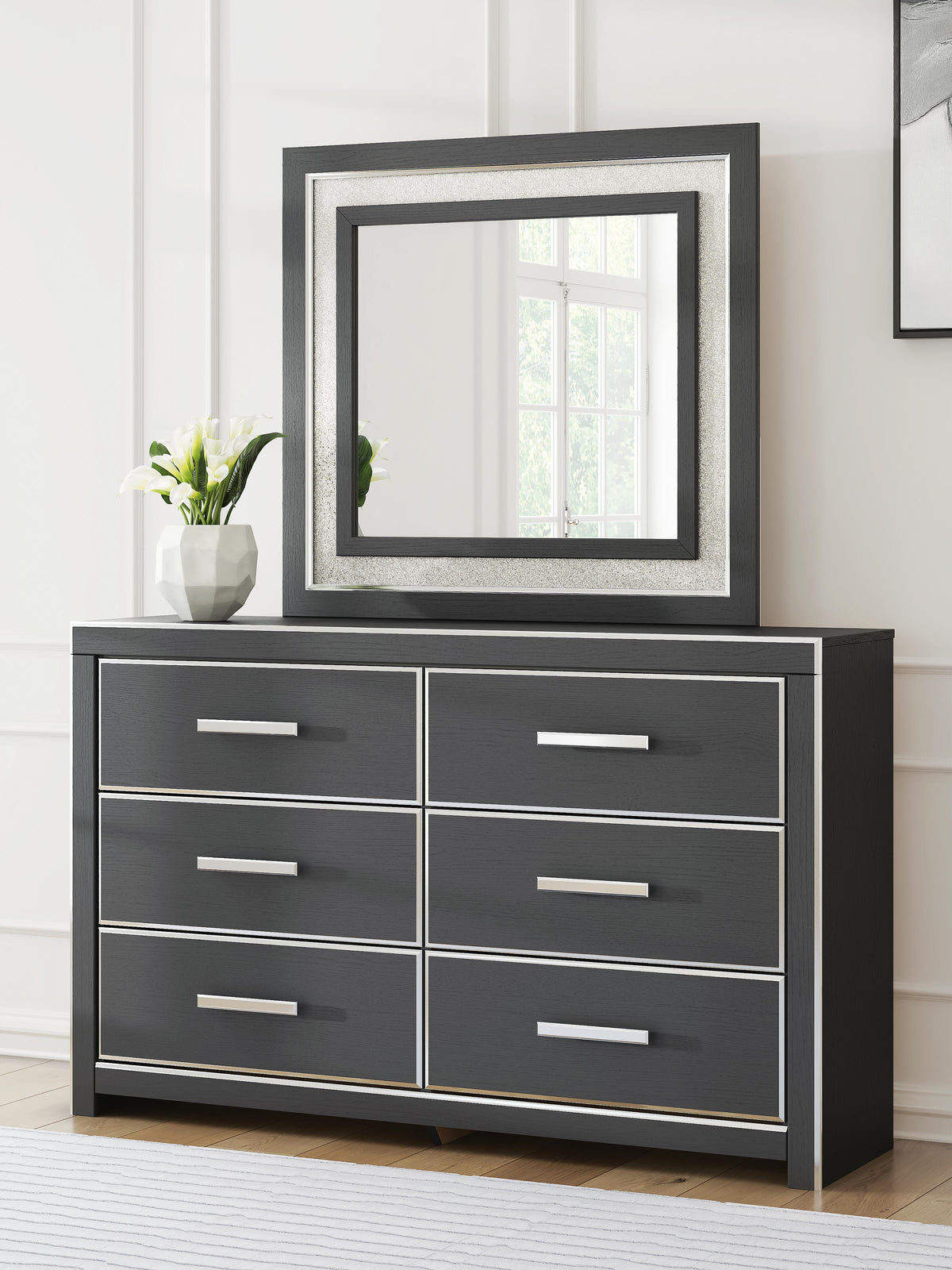 Zuraleus King Upholstered Bed, Dresser, Mirror and 2 Nightstands