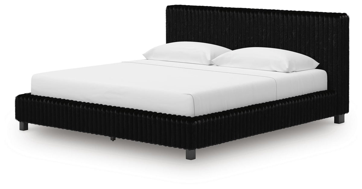 Zuraleus King Upholstered Bed, Dresser, Mirror and 2 Nightstands