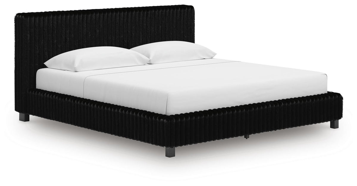 Zuraleus King Upholstered Bed, Dresser, Mirror and 2 Nightstands