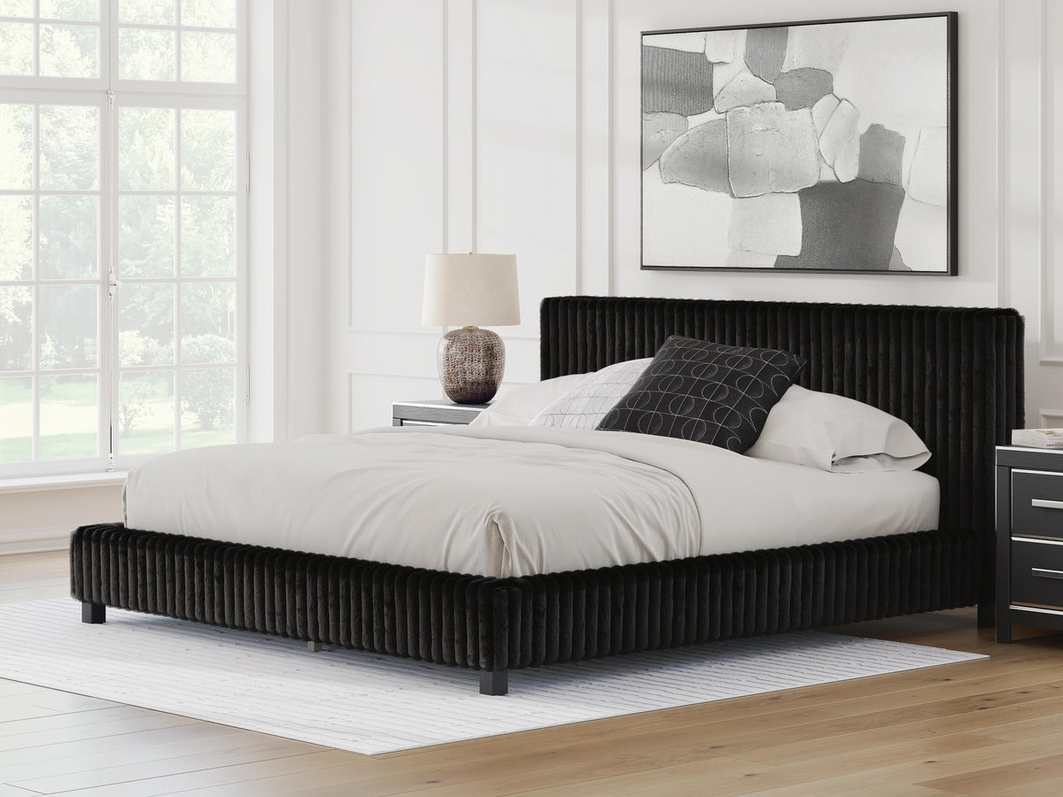 Zuraleus King Upholstered Bed, Dresser, Mirror and 2 Nightstands