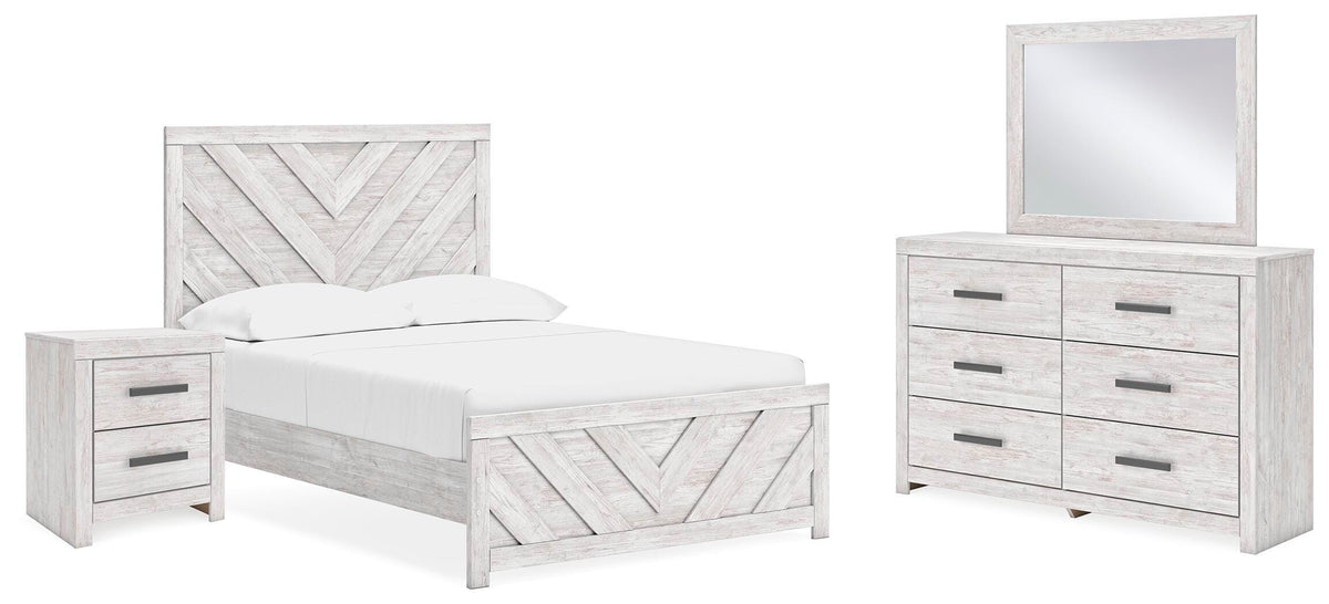 Cayboni Full Panel Bed, Dresser, Mirror and Nightstand