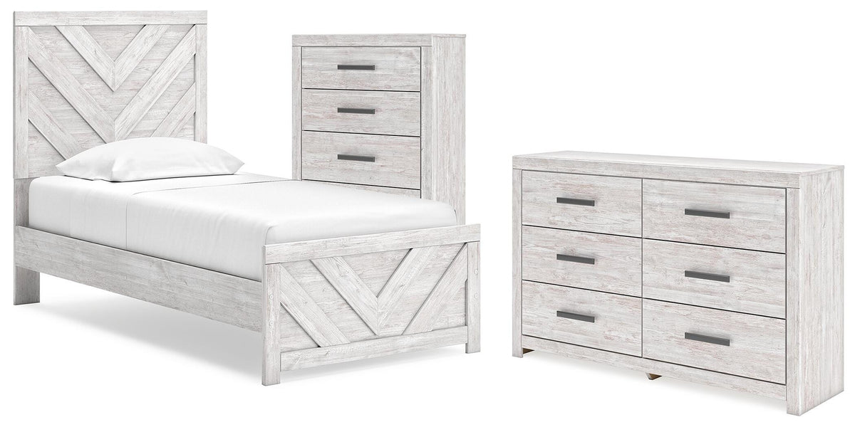 Cayboni Twin Panel Bed, Dresser and Chest