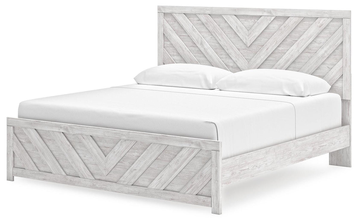 Cayboni King Panel Bed, Dresser, Mirror, Chest and 2 Nightstands